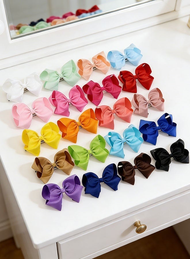 20PCS bow hair clips and hair bands, mixed color satin, cute hair, bow hair clips and ribbon hair clips for women and girls - Image 2